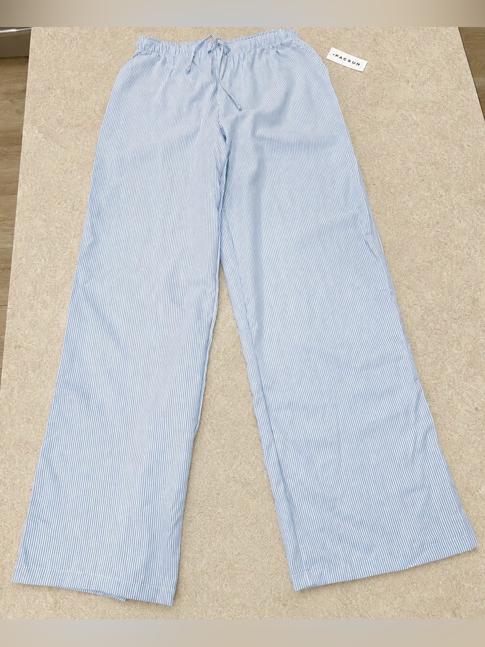 Women’s NWT PacSun Blue and White Linen Pinstriped Drawstring Pants size S
